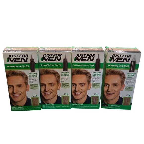 Just For Men Shampoo-In Color Sandy Blond – Pack of 4 – New with Box - Picture 1 of 3